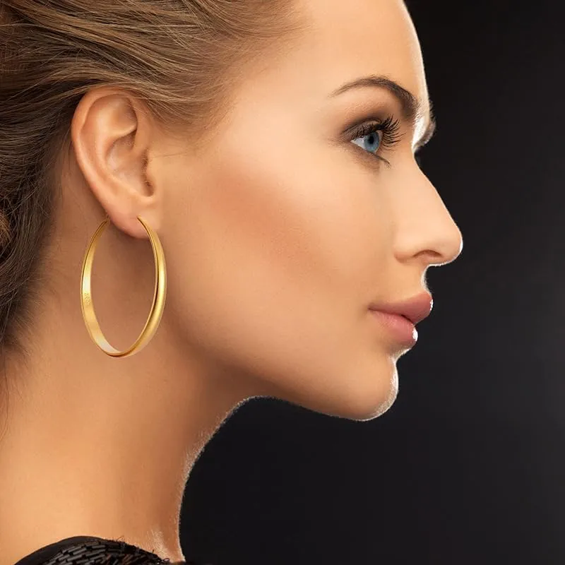 Chunky Sterling Silver Hoop Earrings for Women,925 Hypoallergenic Lightweight Big Silver Hoops,30/40/50/60mm Hoop Earrings,Large Statement Jewelry,Gifts for Women