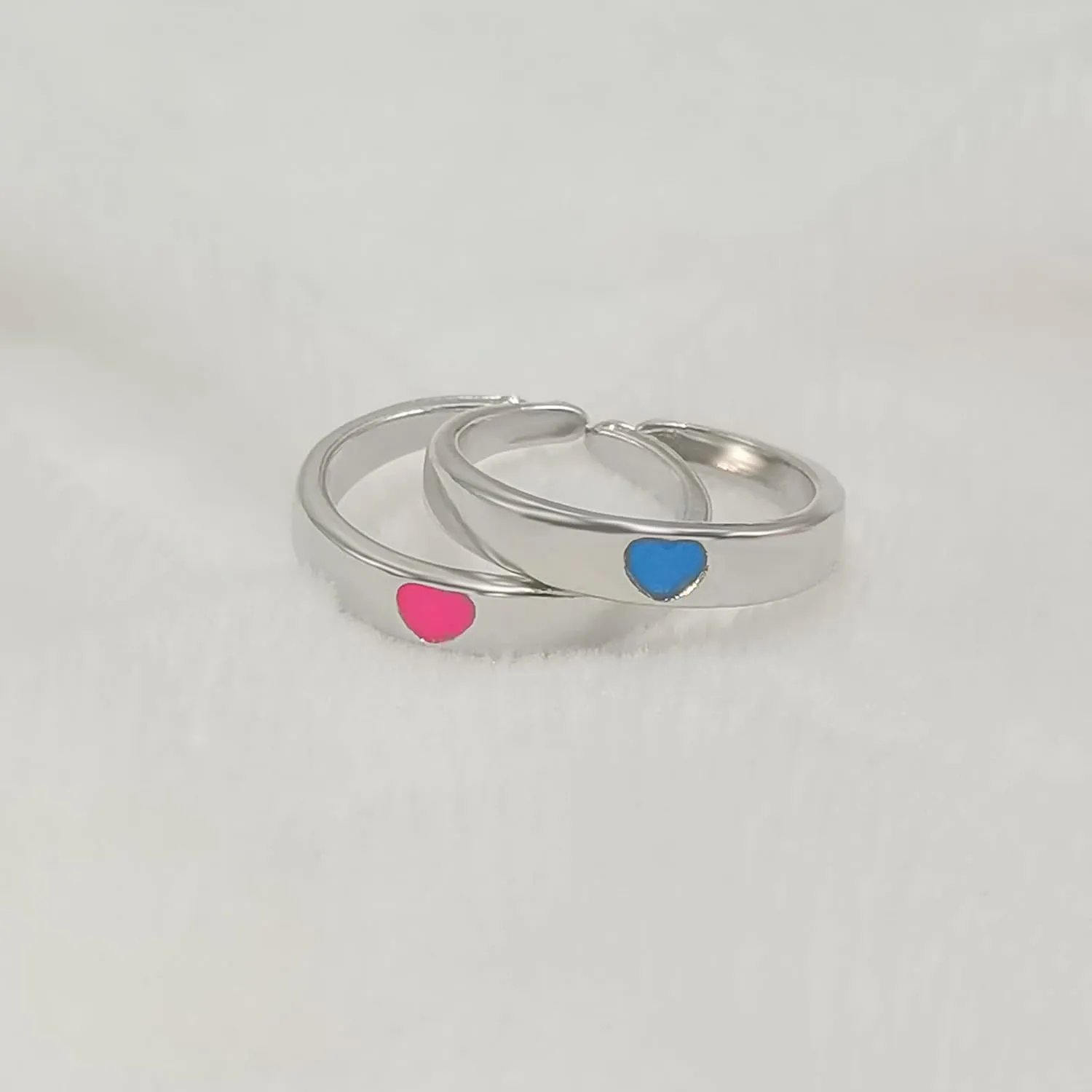 CJIAYUJEW Couple Rings for Women Men Love Heart Couple Ring Luminous Ring Set Star Heart Butterfly Couple Rings Lovers Couple Wedding Band Statement Anniversary Rings