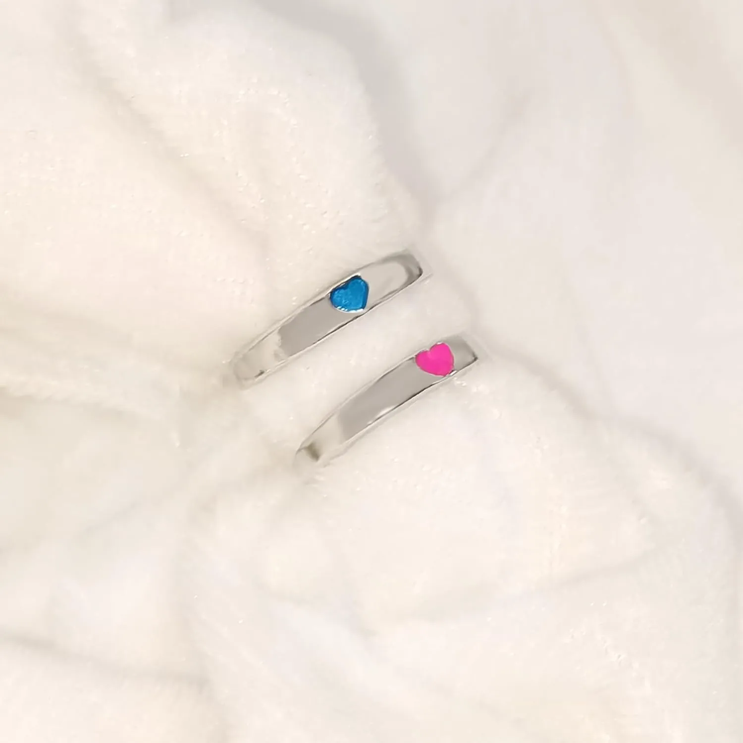 CJIAYUJEW Couple Rings for Women Men Love Heart Couple Ring Luminous Ring Set Star Heart Butterfly Couple Rings Lovers Couple Wedding Band Statement Anniversary Rings