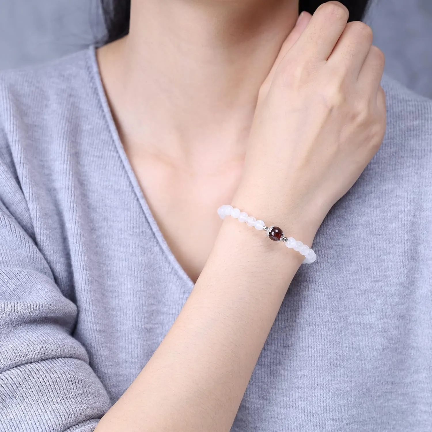 COAI Women's Birthstone Bracelet Moonstone Bracelet Crystal Bracelet for Women