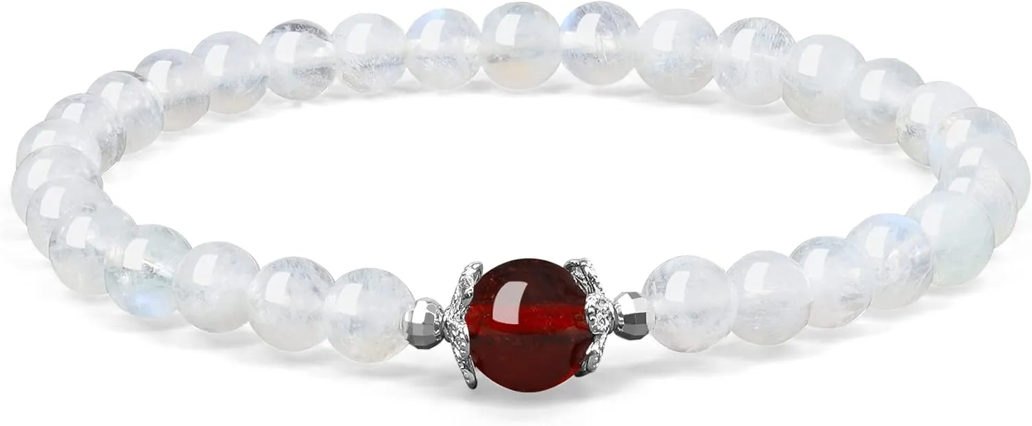 COAI Women's Birthstone Bracelet Moonstone Bracelet Crystal Bracelet for Women