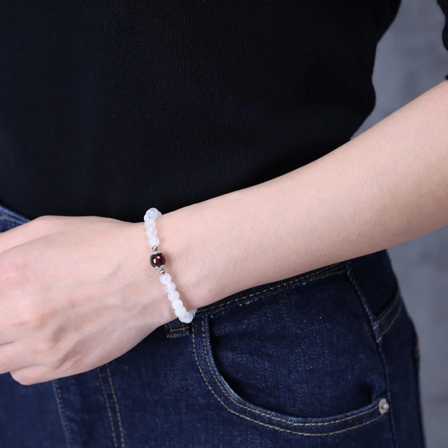 COAI Women's Birthstone Bracelet Moonstone Bracelet Crystal Bracelet for Women