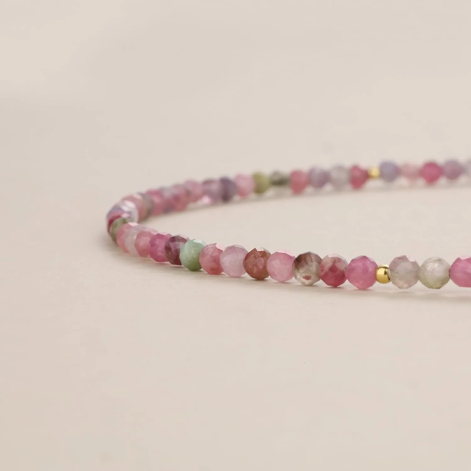 COAI Women's Crystal Bracelet, Adjustable Double Layered Faceted Gemstone Beaded Bracelet for Women 3mm