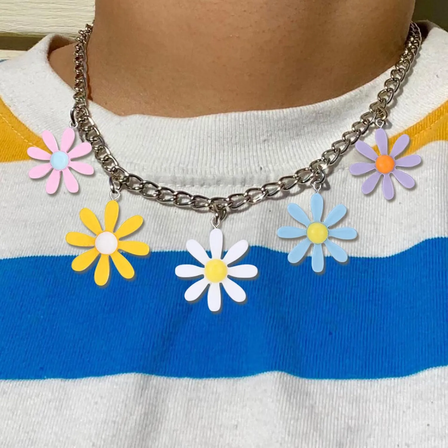 Colorfu Cartoon Collars Necklacel for Women Charms Pendant Necklaces Choker Necklace Cute Jewelry Lady (B, One Size)