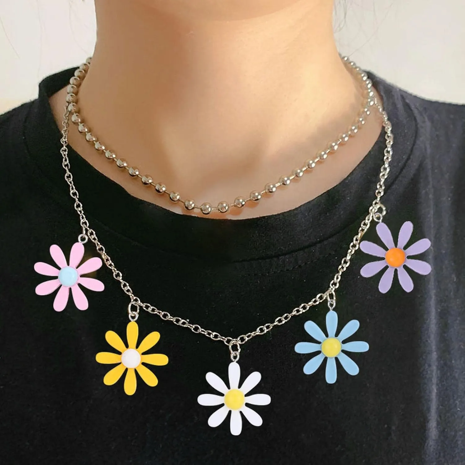 Colorfu Cartoon Collars Necklacel for Women Charms Pendant Necklaces Choker Necklace Cute Jewelry Lady (B, One Size)