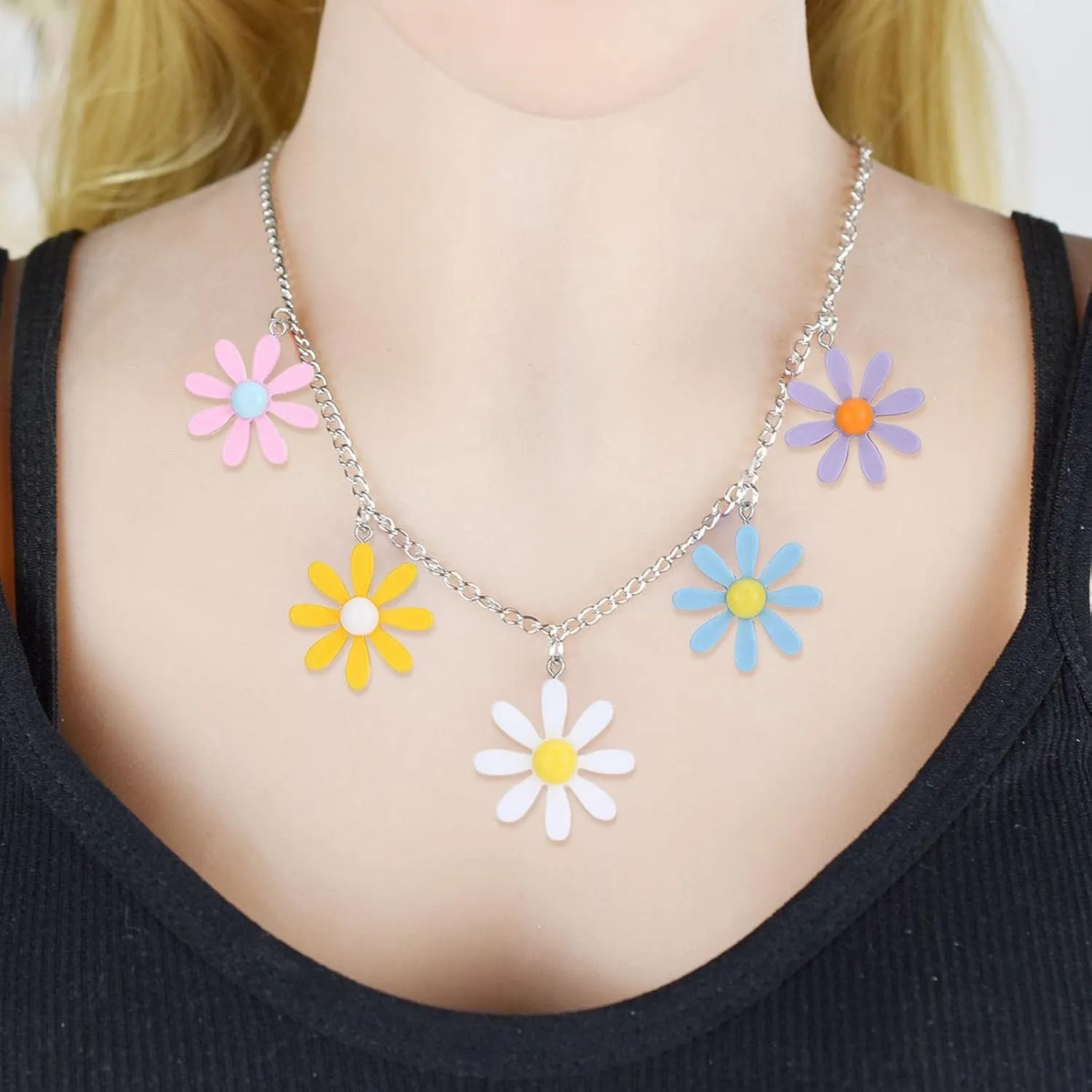 Colorfu Cartoon Collars Necklacel for Women Charms Pendant Necklaces Choker Necklace Cute Jewelry Lady (B, One Size)