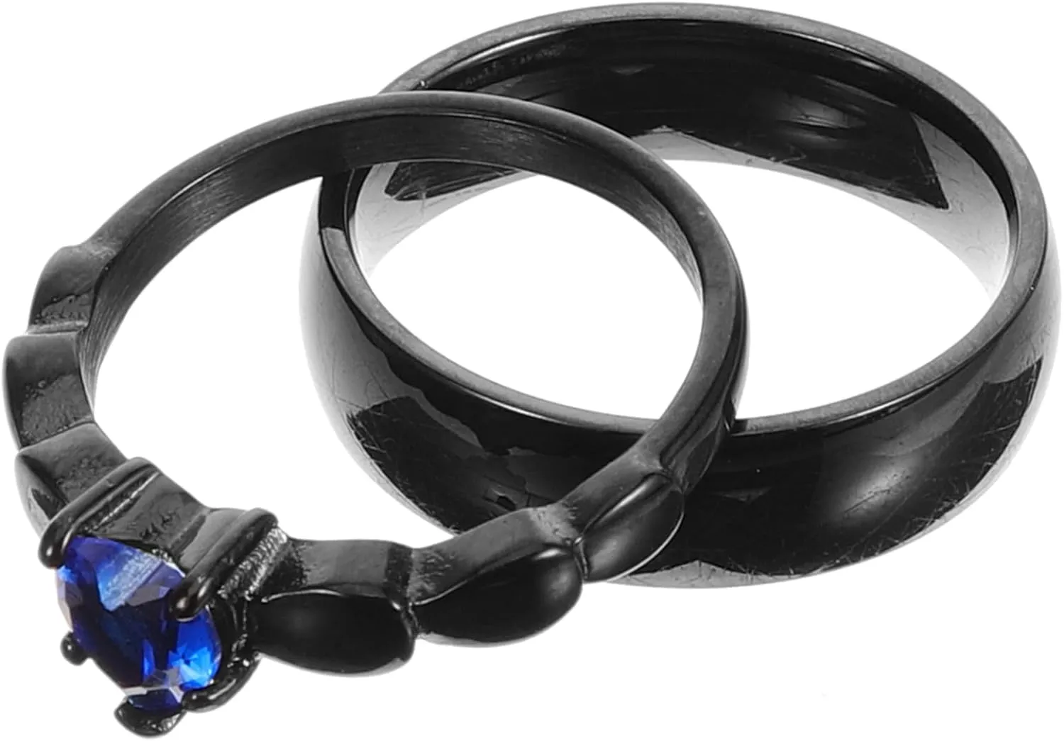 Couples Wedding Engagement Ring Set Silver Figit Stackable Promise Rings