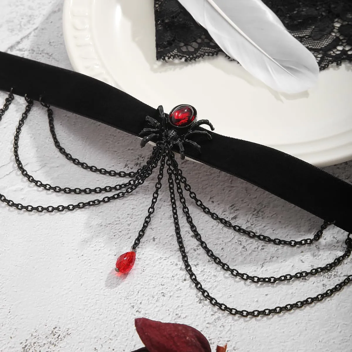 CSIYANJRY99 Gothic Spider Choker Necklace Gothic Choker,Goth Choker,Halloween Christmas New Year Goth Jewelry for Women