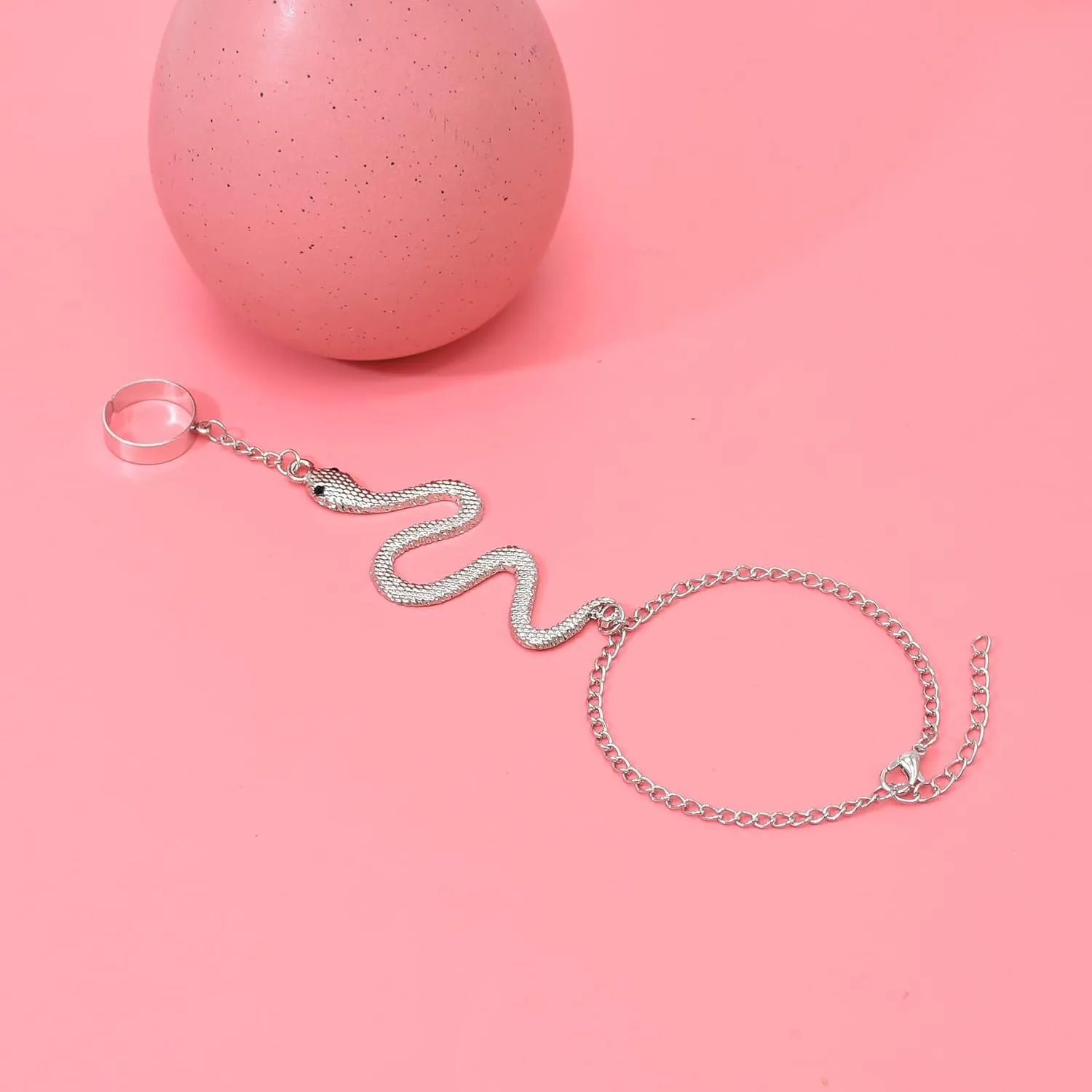 CSIYANJRY99 Snake Hand Chain Bracelet Snake Chain Finger Ring Bracelet Slave Chain Hand Harness Bracelet Snake Pearl Friendship Bracelet Jewelry Accessories