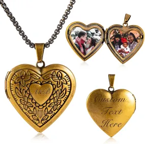 Custom Photo Heart Locket Necklace for Women, Personalized Memorial Locket Jewelry Gift for Mom Wife, Valentine's Day Birthday Anniversary