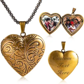Custom Photo Heart Locket Necklace for Women, Personalized Memorial Locket Jewelry Gift for Mom Wife, Valentine's Day Birthday Anniversary