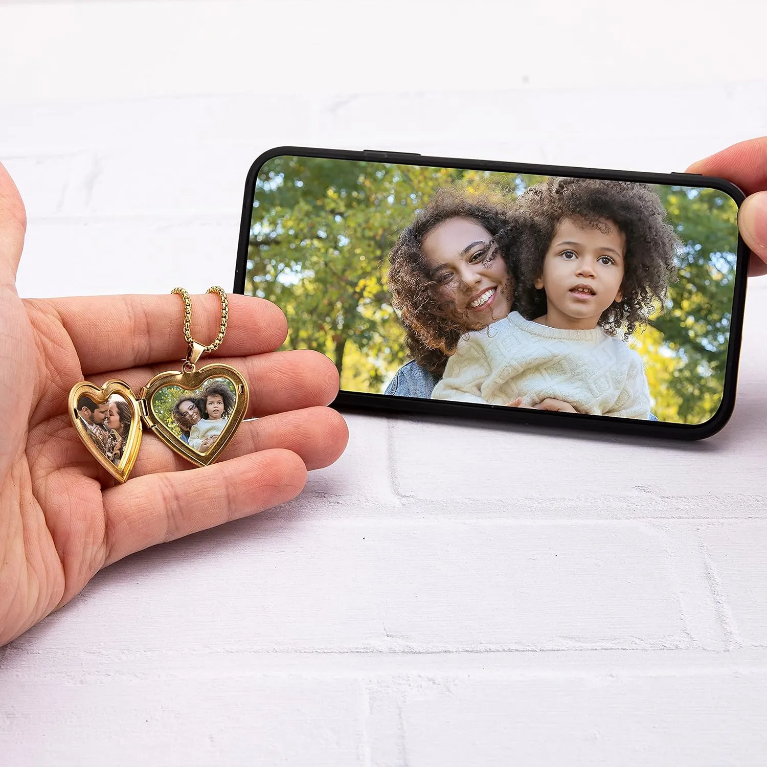 Custom Photo Heart Locket Necklace for Women, Personalized Memorial Locket Jewelry Gift for Mom Wife, Valentine's Day Birthday Anniversary