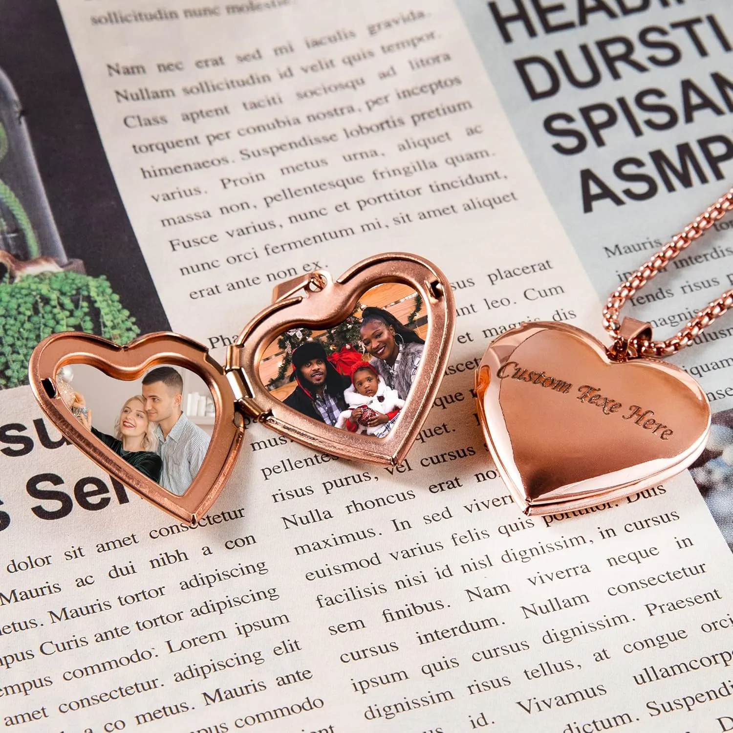Custom Photo Heart Locket Necklace for Women, Personalized Memorial Locket Jewelry Gift for Mom Wife, Valentine's Day Birthday Anniversary