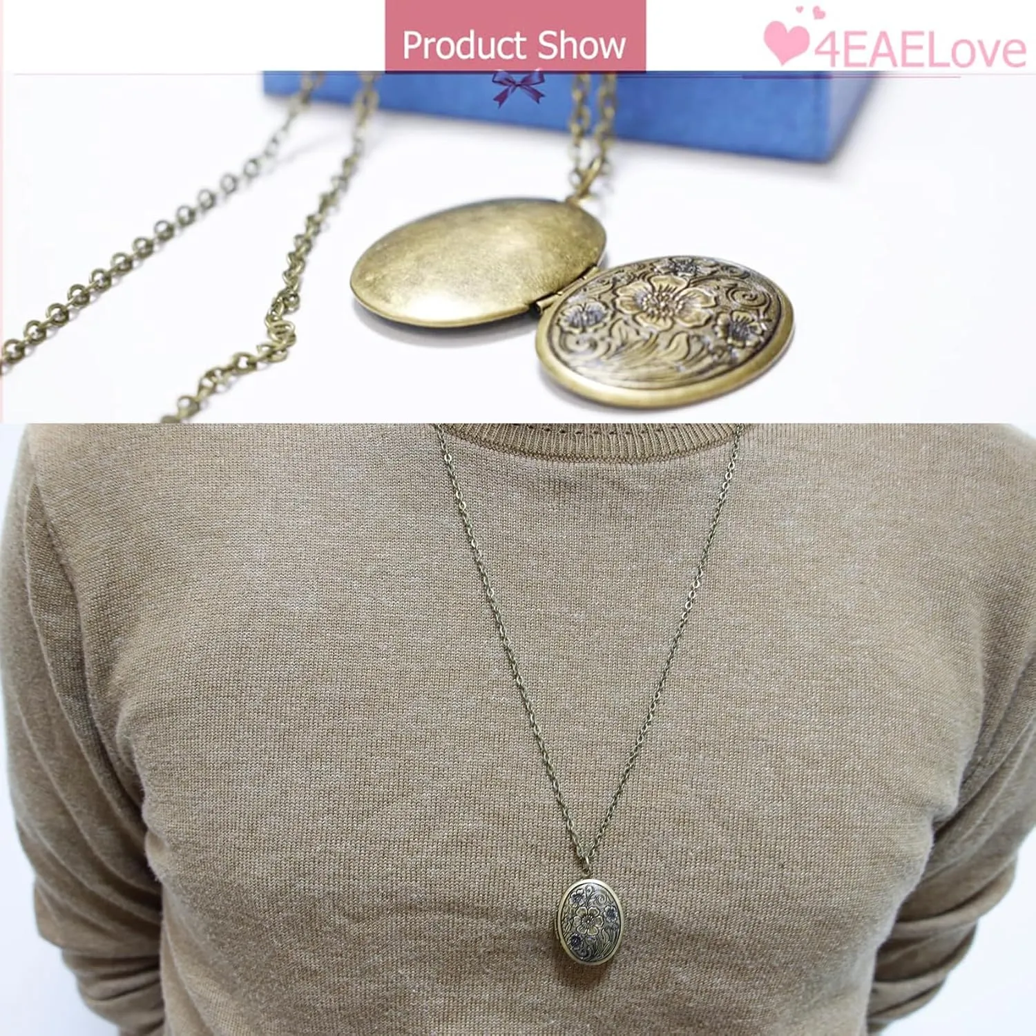 Customize Heart Locket Pendant Necklace Can Open DIY Photo Flower Carved Charm Picture Locket Necklace Titanium Stainless Steel