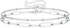 Dainty Gold Bracelets for Women, 14K Gold Plated Adjustable Layered Bracelet Cute Evil Eye Oval Chain Pearl Bar Turtle Gold Bracelets for Women Jewelry