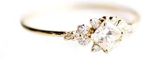 Dainty Gold Thin Stacking Ring for Women Simple Minimalist Engagement Promise Rings Leaf Rings for Teen Girls