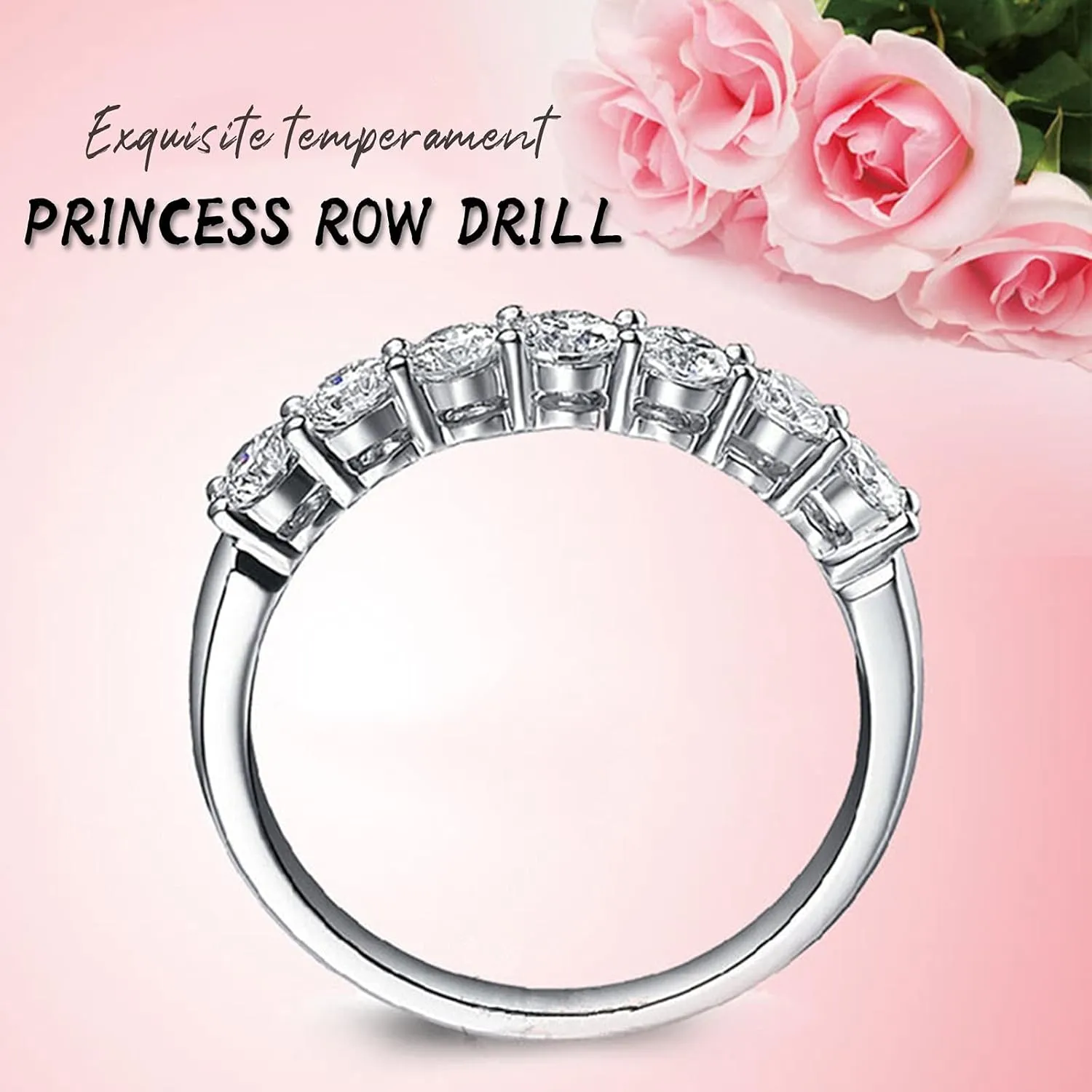Dainty Promise Ring for Couples Cubic Zirconia Stackable Ring 925 Silver Anniversary Wedding Rings Band for Women