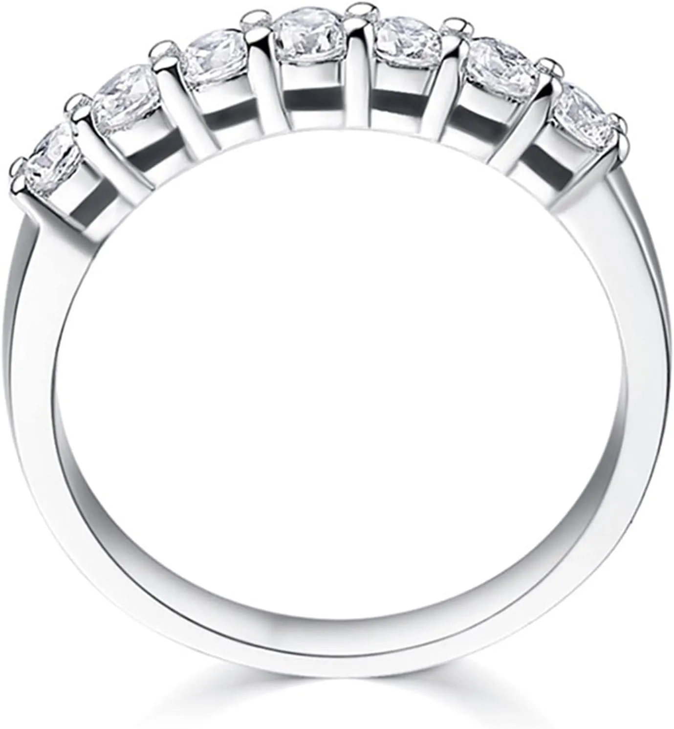 Dainty Promise Ring for Couples Cubic Zirconia Stackable Ring 925 Silver Anniversary Wedding Rings Band for Women