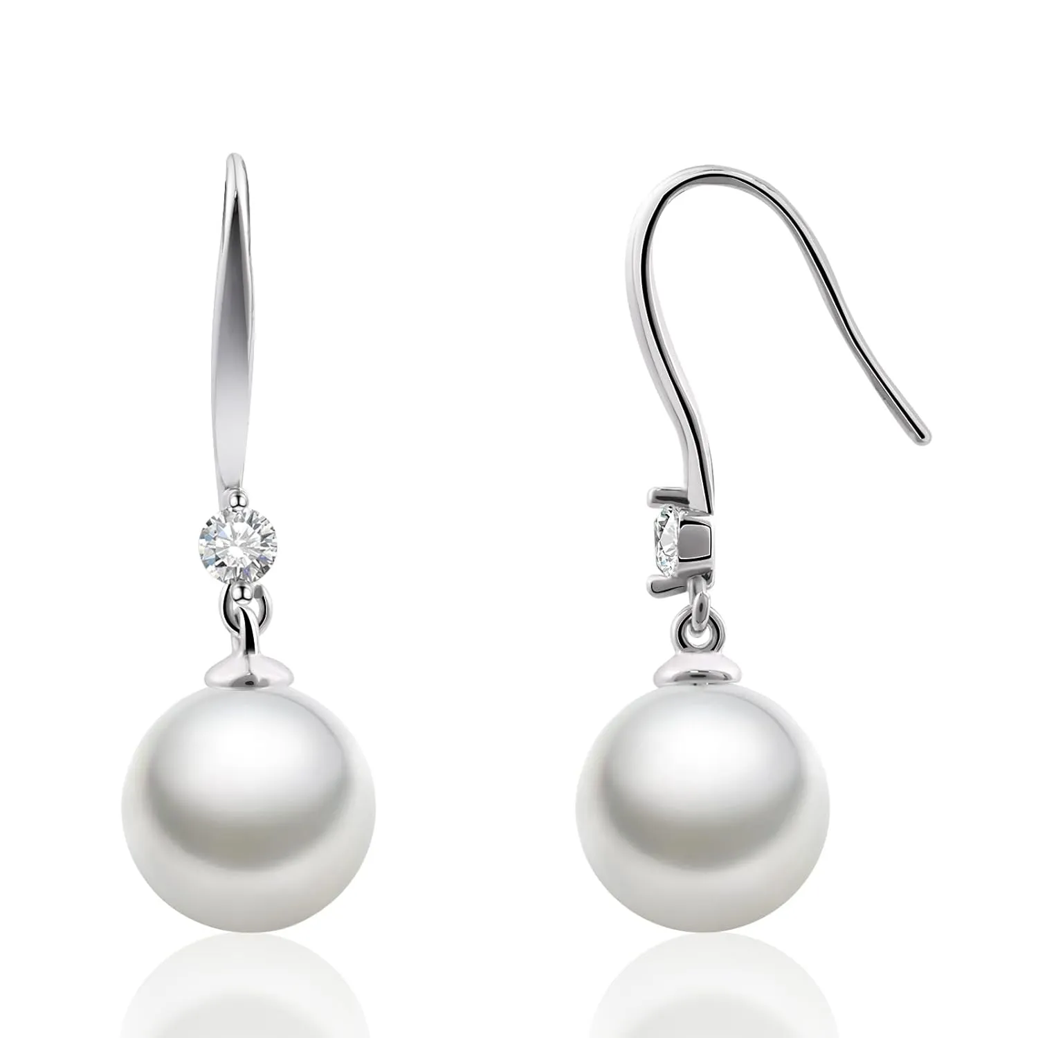 Dangle Pearl Earrings for Women Sterling Silver Earrings Large Pearl earrings Hypoallergenic Pearl Drop Earrings for Women Trendy
