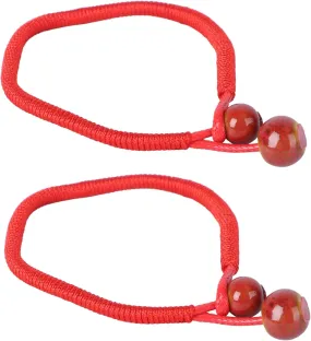 Didiseaon 2pcs Red Rope Bangle Bracelet Handmade Ceramic Braided Rope Stylish Couple Unique Design