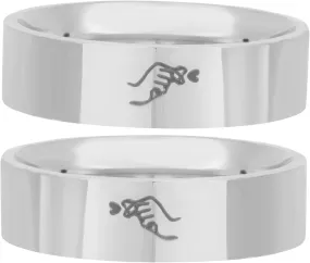 Didiseaon Stainless Steel Heart Couple Rings Matching Ring Set for Couples Friends