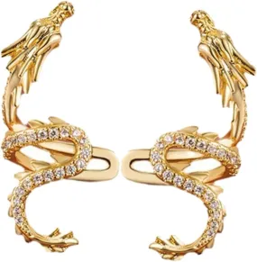 Dragon Earrings for Women Statement Clip-on Earrings Non-piercing Ear Cuff Jewelry Set