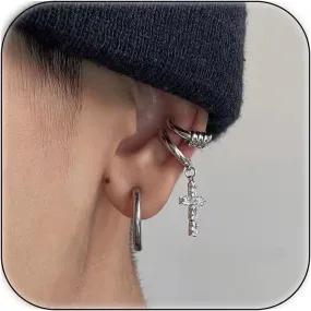 Ear Cuff Earrings for Men Clip On Cartilage Earrings Men Non Pierced Ear Cartilage Hoop Huggie Ear Cuffs for Mens Non Piercing