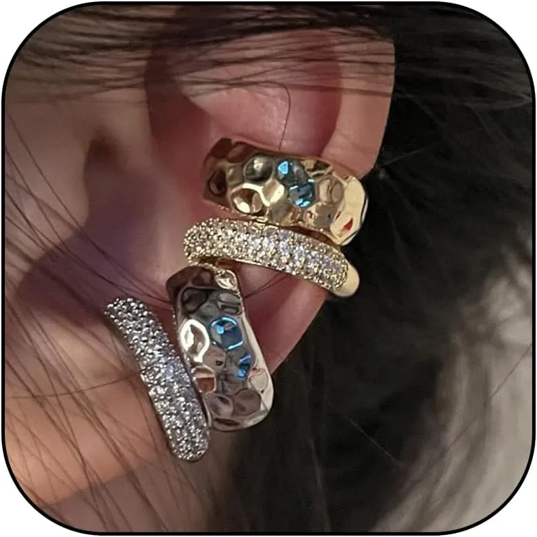 Ear Cuff Earrings for Women Chunky Gold Ear Cuff Silver Clip On Earrings Cartilage Earrings Huggie Hoop Earrings Wrap Ear Cuffs Non Pierced Jewelry
