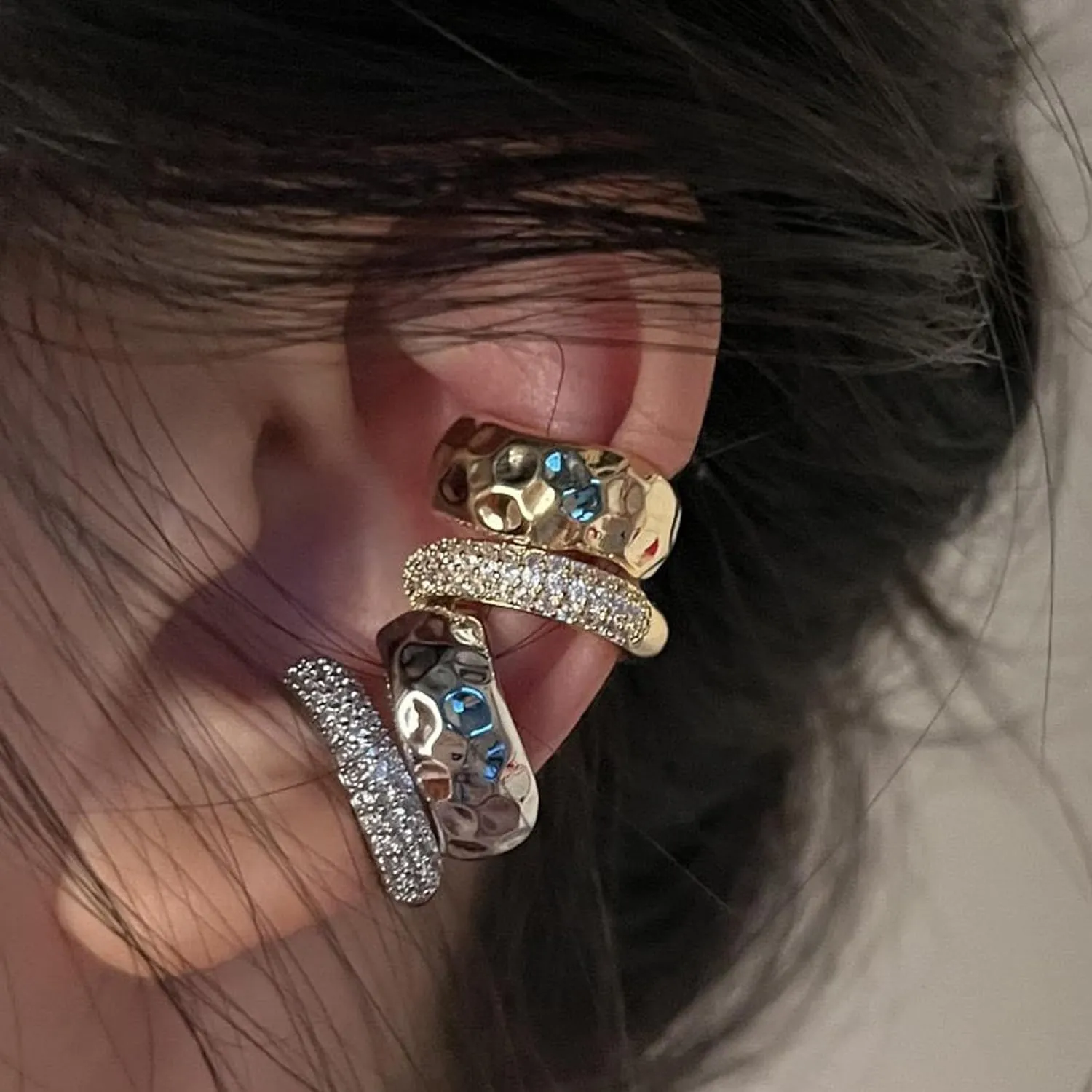 Ear Cuff Earrings for Women Chunky Gold Ear Cuff Silver Clip On Earrings Cartilage Earrings Huggie Hoop Earrings Wrap Ear Cuffs Non Pierced Jewelry