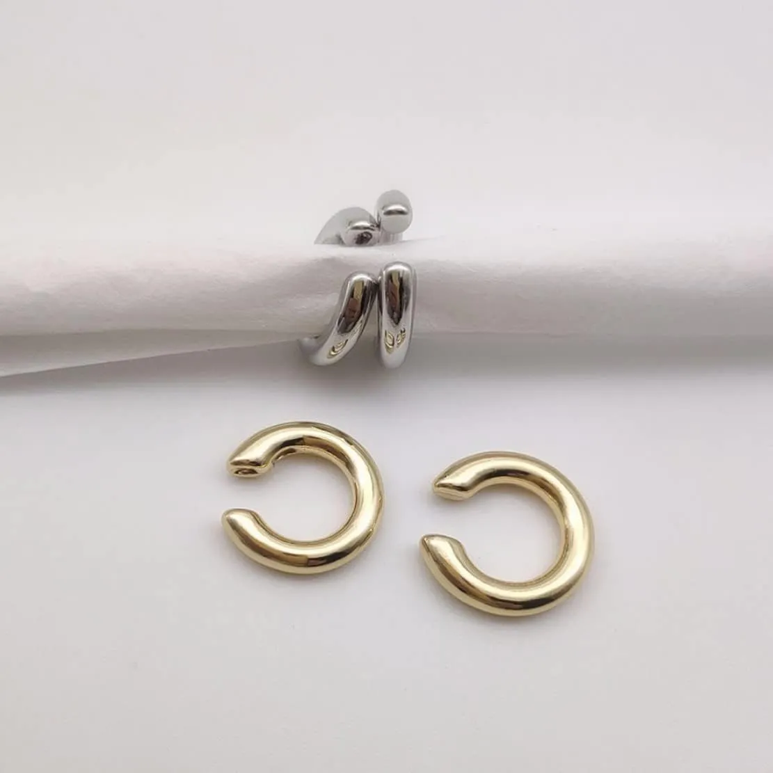 Ear Cuffs Non Piercing Aretes De Mujer Gold Chunky Earrings for Women Clip On Earrings Non Tarnish Gold Earrings Gifts Trendy Stuffers