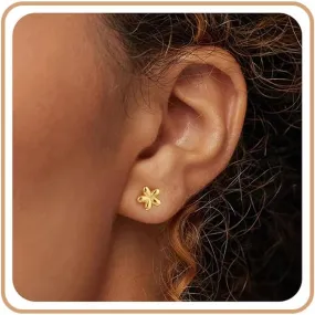 Earrings for Women, Gold Stud Earrings Hoop Diamond Floral Flower Opal Earring Studs for Women Trendy Huggie Cartilage Earring Christmas Birthday Gifts for Her Daughter Helix Piercing Jewelry