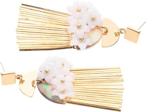Elegant Long Drop Earrings for Women Chinese Traditional Tassel Earrings Minimalist Flower Dangle Jewelry