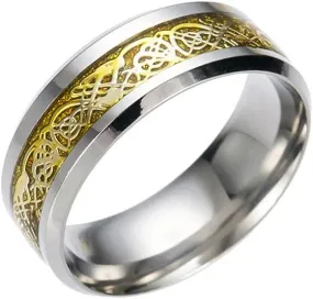 Elegant Women Titanium Steel Dragon Ring Cool Punk Goth Stainless Steel Ring Stacking Rings Party Jewelry for Her (Multicolor, 7)