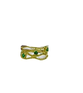 Emerald Ring, May Birthstone Ring,Gemstones Ring,Stack Stacking Ring,Gold Ring, Green Ring, Dainty Ring, Hammered Ring