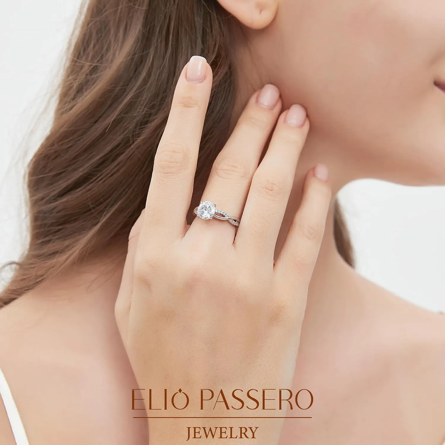 Engagement Rings for Women,925 Sterling Silver CZ Round Solitaire Engagement Ring with 18K Gold Plated,Promise Engagement Wedding Bands Couple Rings for Her 1.5/2/3/4/5CT