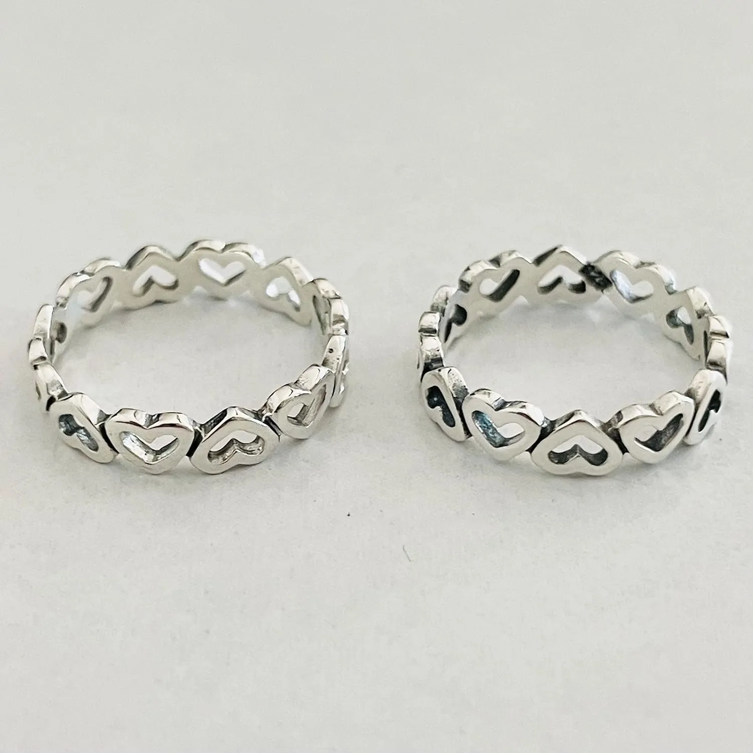 Eternity Sideway Heart Sterling Silver Ring, Promise Silver, Ring, Love Eternity Ring, Stackable Ring, Toe Ring, Silver Band, Pinky Ring, Midi Ring