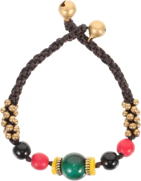 Ethnic Braided Bracelet Hand-woven Fashion Bangle Chinese Style Beaded Rope for Women