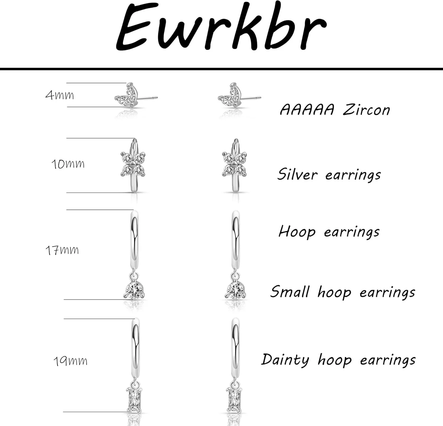 Ewrkbr 14k Gold Plated Pearl Hoop Earrings for Women - Dainty Huggie Stacks, Hypoallergenic Cute Cartilage Studs, Trendy Fashion Jewelry
