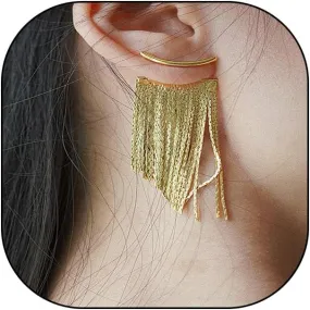 Fashion 14k Gold Tassel Drop Dangle Earrings for Women Boho Silver Long Fringe Dangling Earrings Statement Earrings Jewelry Gifts