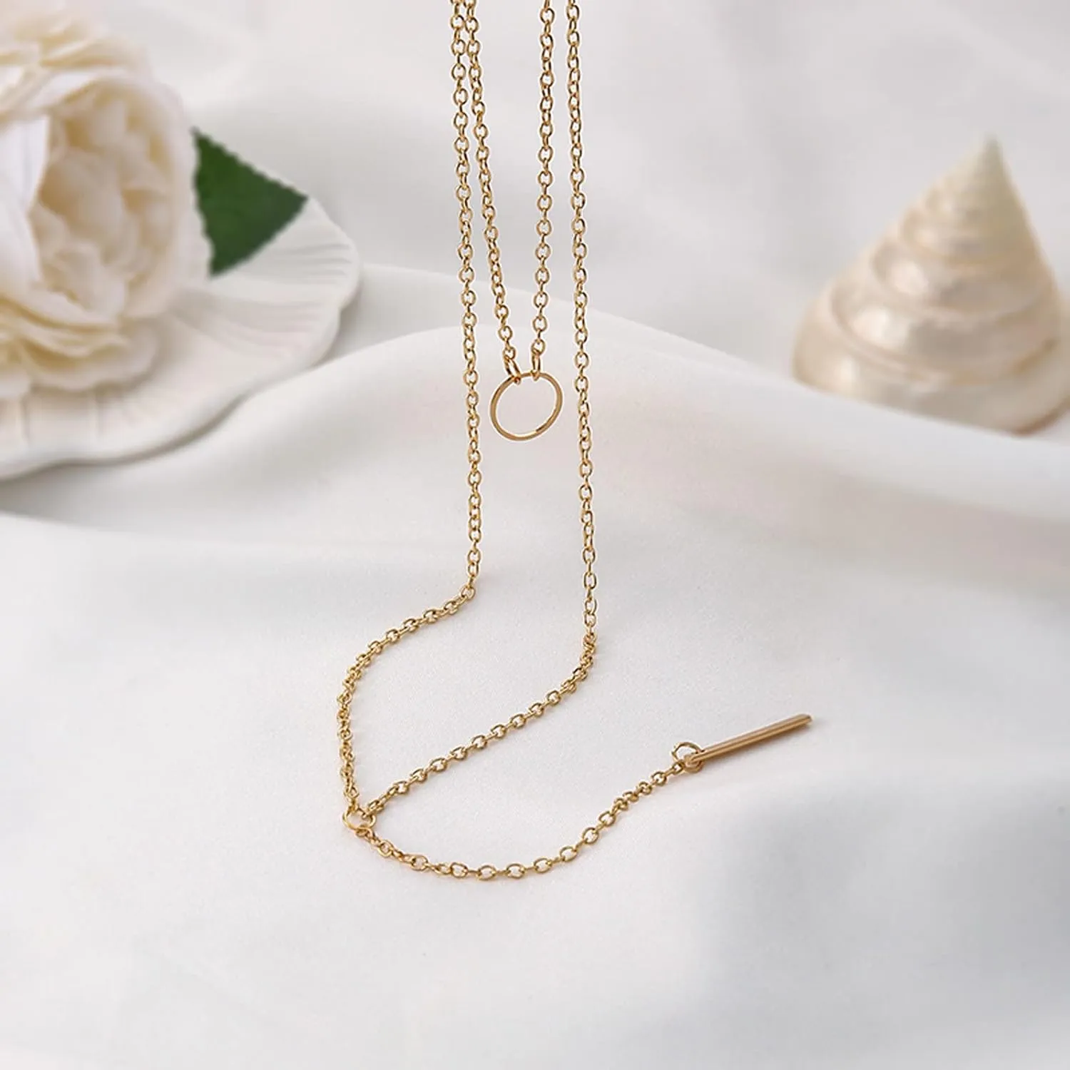 Fashion Multi-Layer Necklace for Women Bohemia Layered Choker Minimalist Design Layering Chain (Gold, One Size)