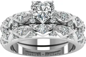 Fashion Wedding Jewelry Couples Matching Promise Rings Women's Heart CZ Wedding Engagement Ring Bridal Sets