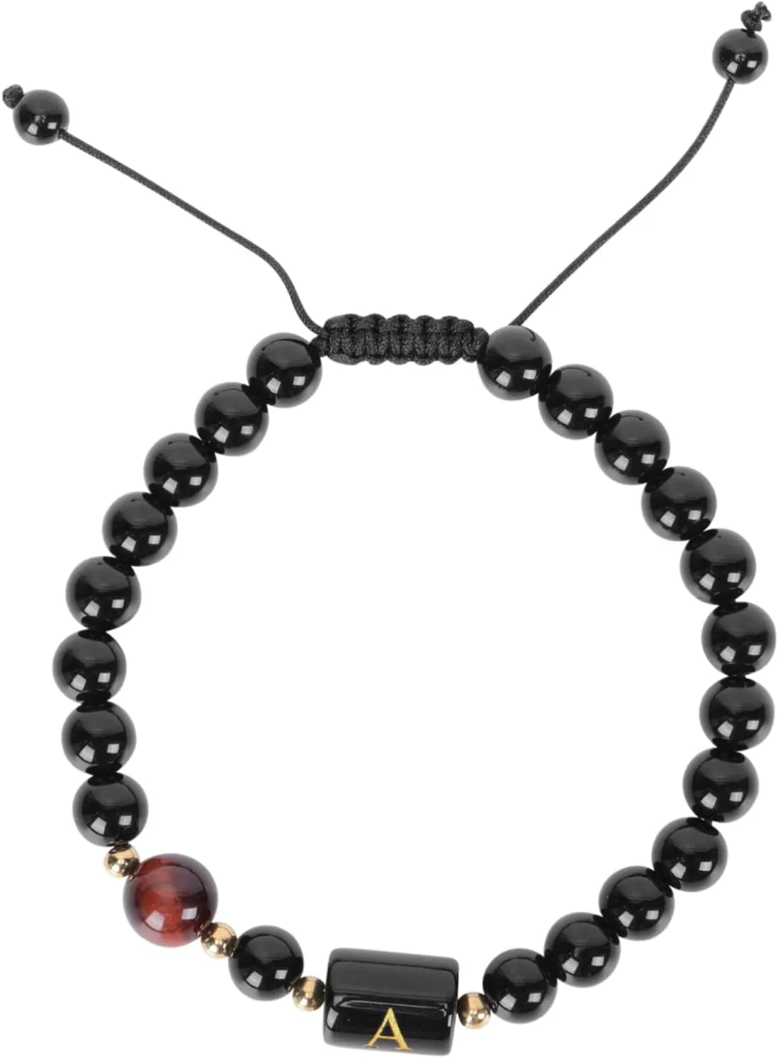 Fashionable Obsidian Letter Bracelet Braided Hand Chain Durable Adjustable