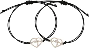 FRCOLOR 1 Pair Electrocardiogram Charm Bracelet Woven Heart Design for Women Holiday present Aesthetic Wrist Decor Unique Minimalist Style for Teens Friends