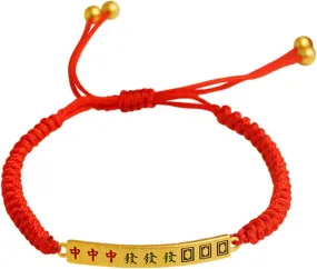 FRCOLOR Braided Rope Bracelet for Couples Handmade Bracelet Stylish Woven Design Unique Mahjong Charm Year present for Him and Her