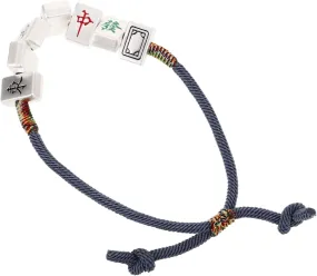 FRCOLOR Woven Mahjong Charm Bracelet Handmade Braided Rope Wristband Vintage Style Accessory for Year Unique present for Women and Chic Appeal and Durability