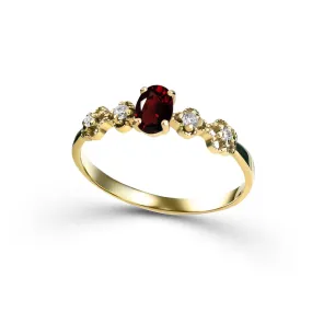 Garnet Ring - January Birthstone - Gold Ring - Stacking Ring - Gemstone Ring - Simple Ring - Delicate Ring - Prong Ring