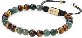 GAVU 6mm Men's Tiger Eye Bracelet, Crystal Bracelet for Men, Beaded Bracelet for Men