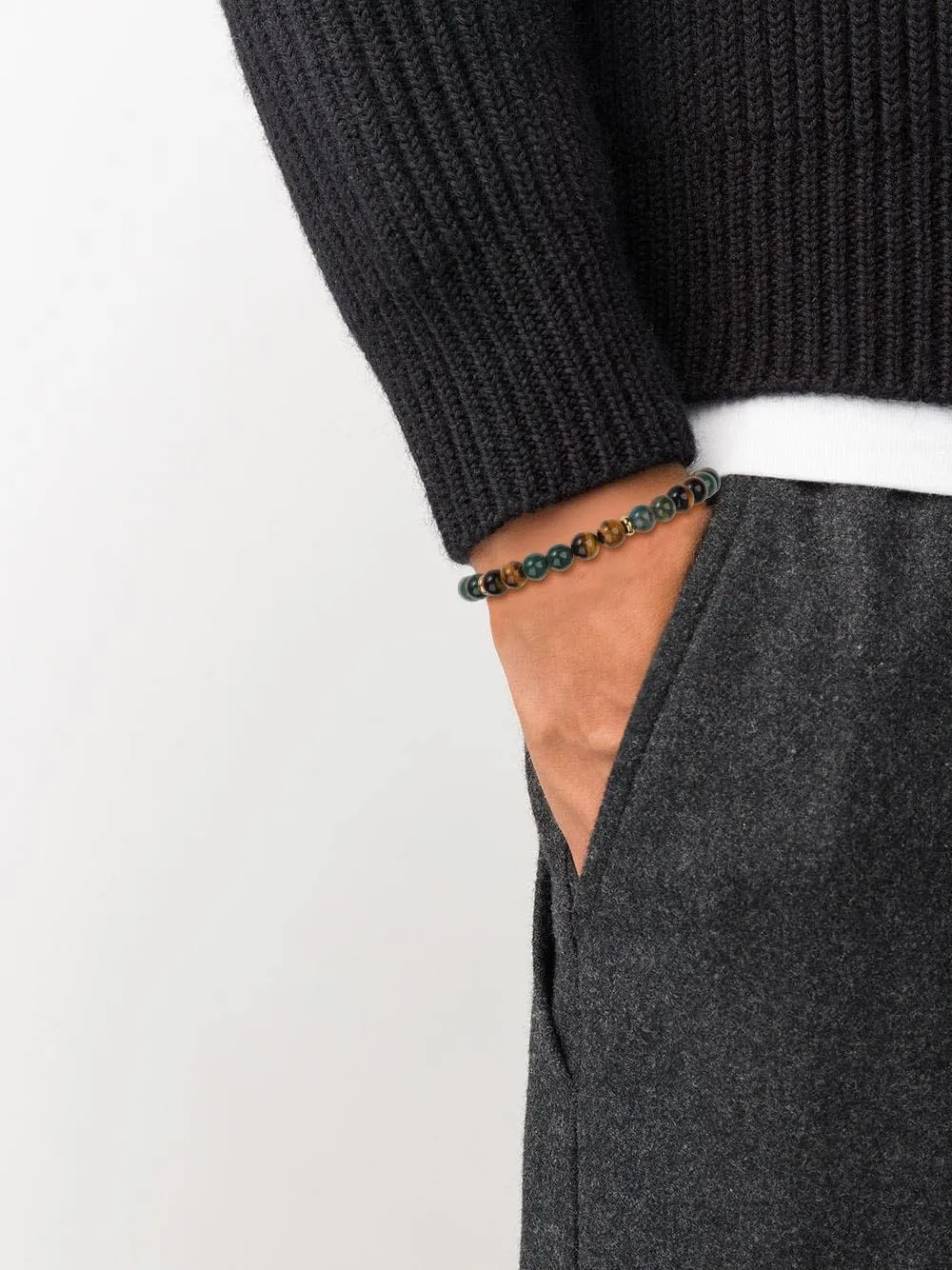 GAVU 6mm Men's Tiger Eye Bracelet, Crystal Bracelet for Men, Beaded Bracelet for Men