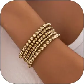 Gold Beaded Bracelets 14k Gold Bracelet Stackable Bracelet for Women Gold Bracelet Stack Jewelry Gifts for