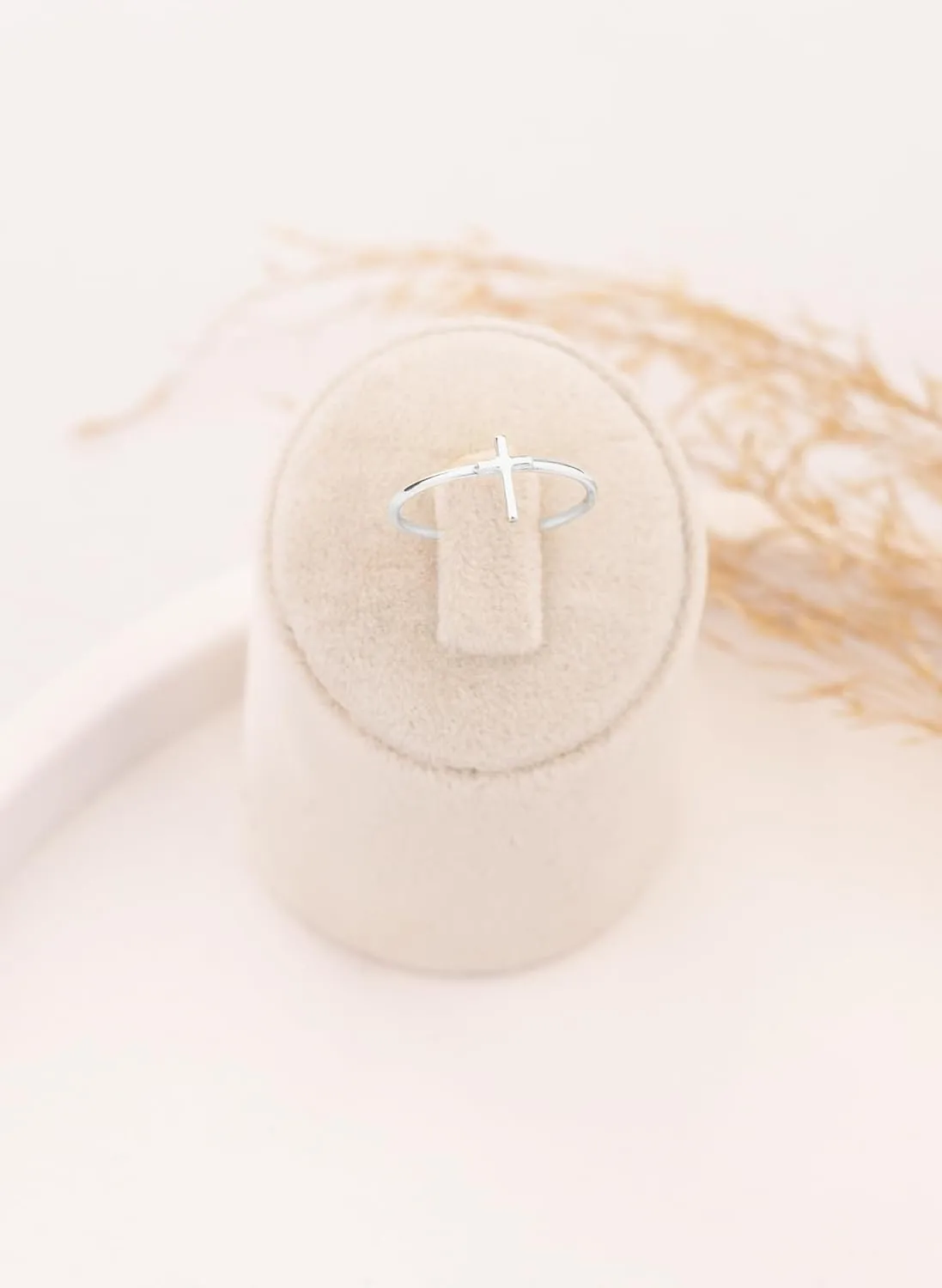Gold Cross Ring | Pinky Ring for women | Dainty Thin Stackable Engagement Rings | Dainty Cross Ring for Thumb | Handmade Promise Pinky Ring